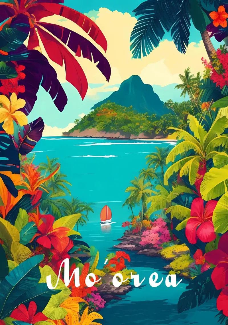 Scena di Moorea plexiglass da Charnwood Prints