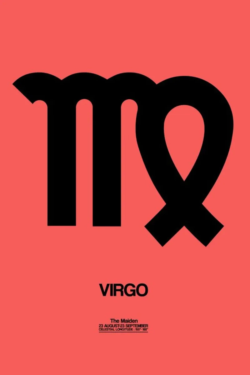 Virgo Zodiac Sign Black pellicola backlit da Naxart