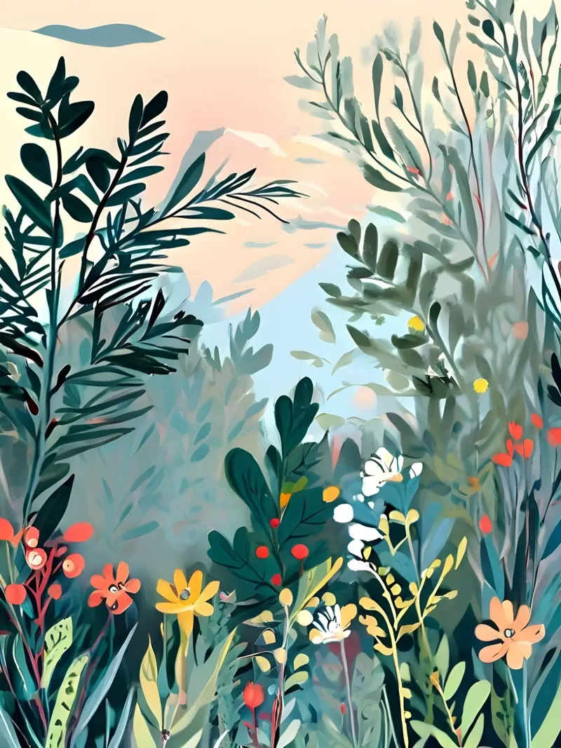 Oasis de jardines llenos de vida poster de Artistic-shop