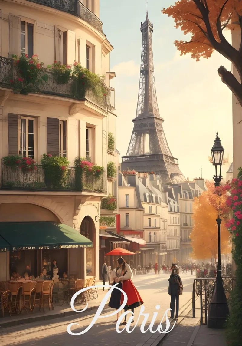 Parigi Torre Eiffel - Scena del paesaggio urbano plexiglass da Charnwood Prints