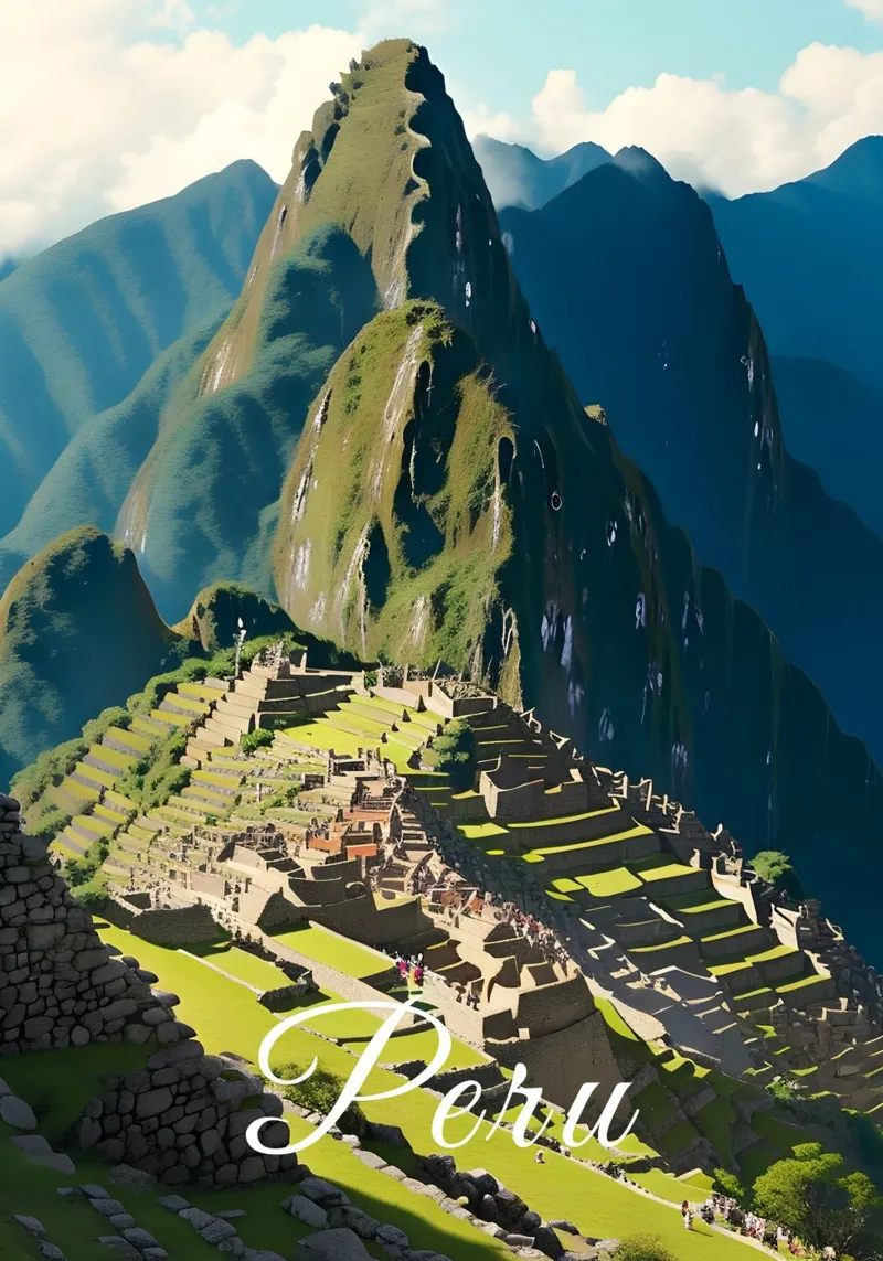 Perù Machu Pichu Scena pellicola backlit da Charnwood Prints