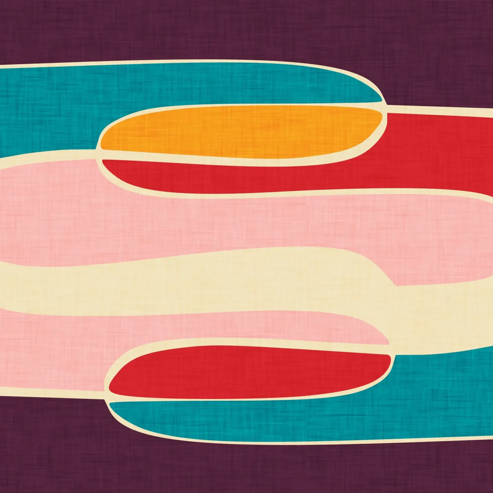 Wondering Waves - Mid Century Modern Forex-Platte von susanacosta