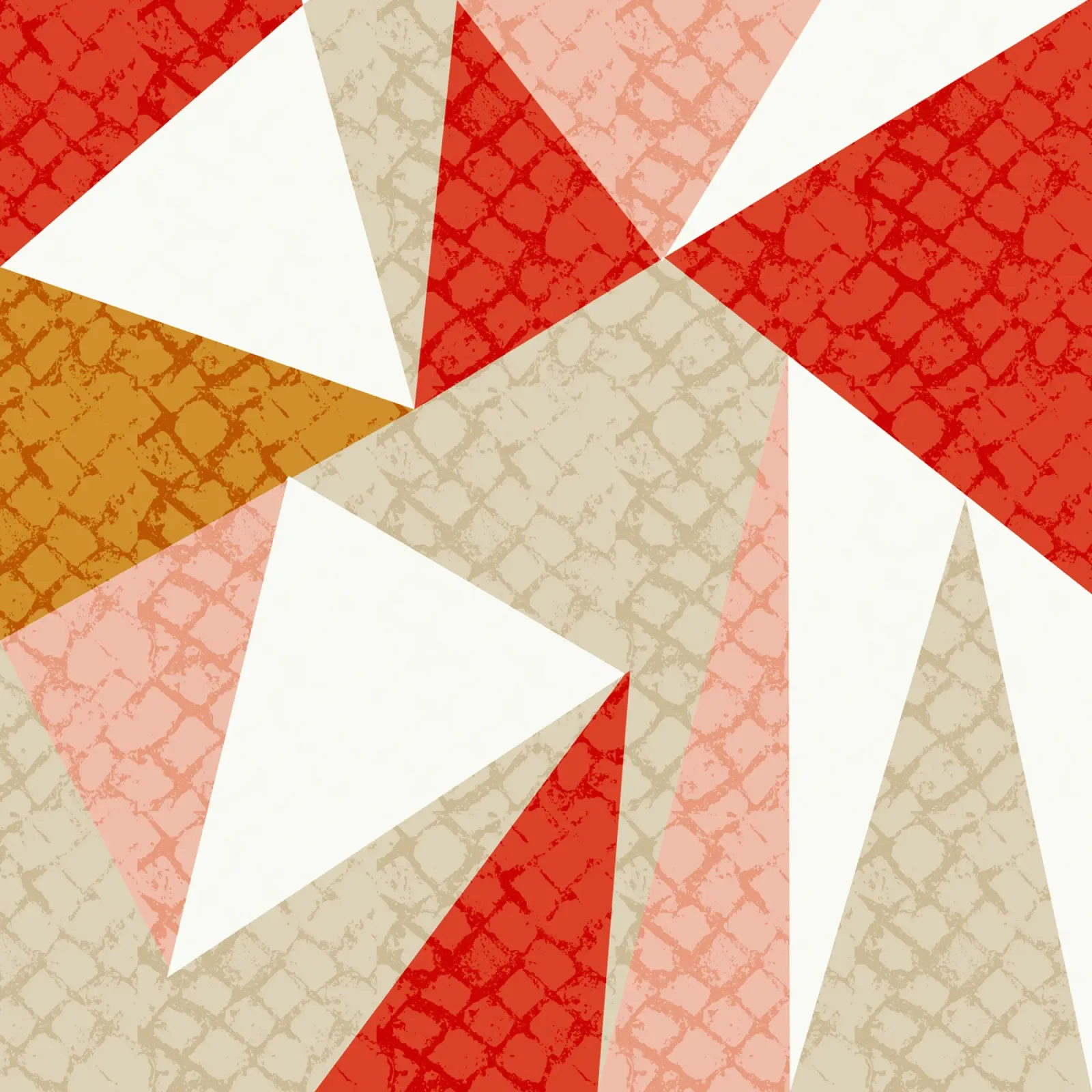 Faux-Textured Mid Mod Geo Red alluminio dibond da susanacosta