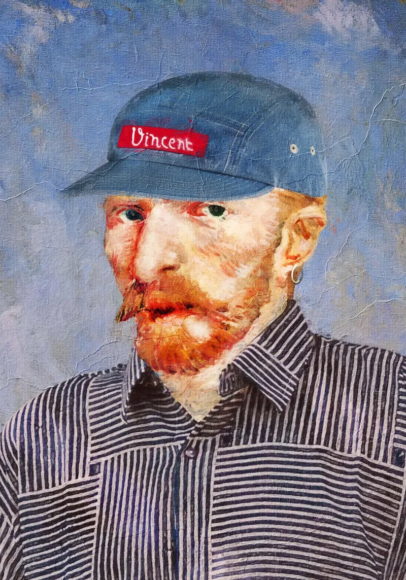 Hipster Vincent poster con telaio in plastica da Dikhotomy