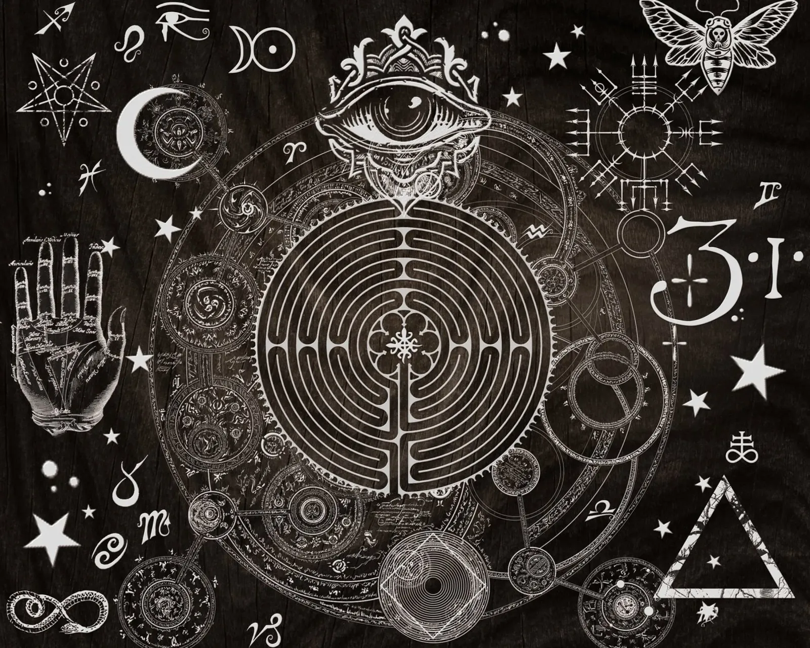 Magic Symbols for a Alchemist Dreamer alu-dibond by Eva Nev
