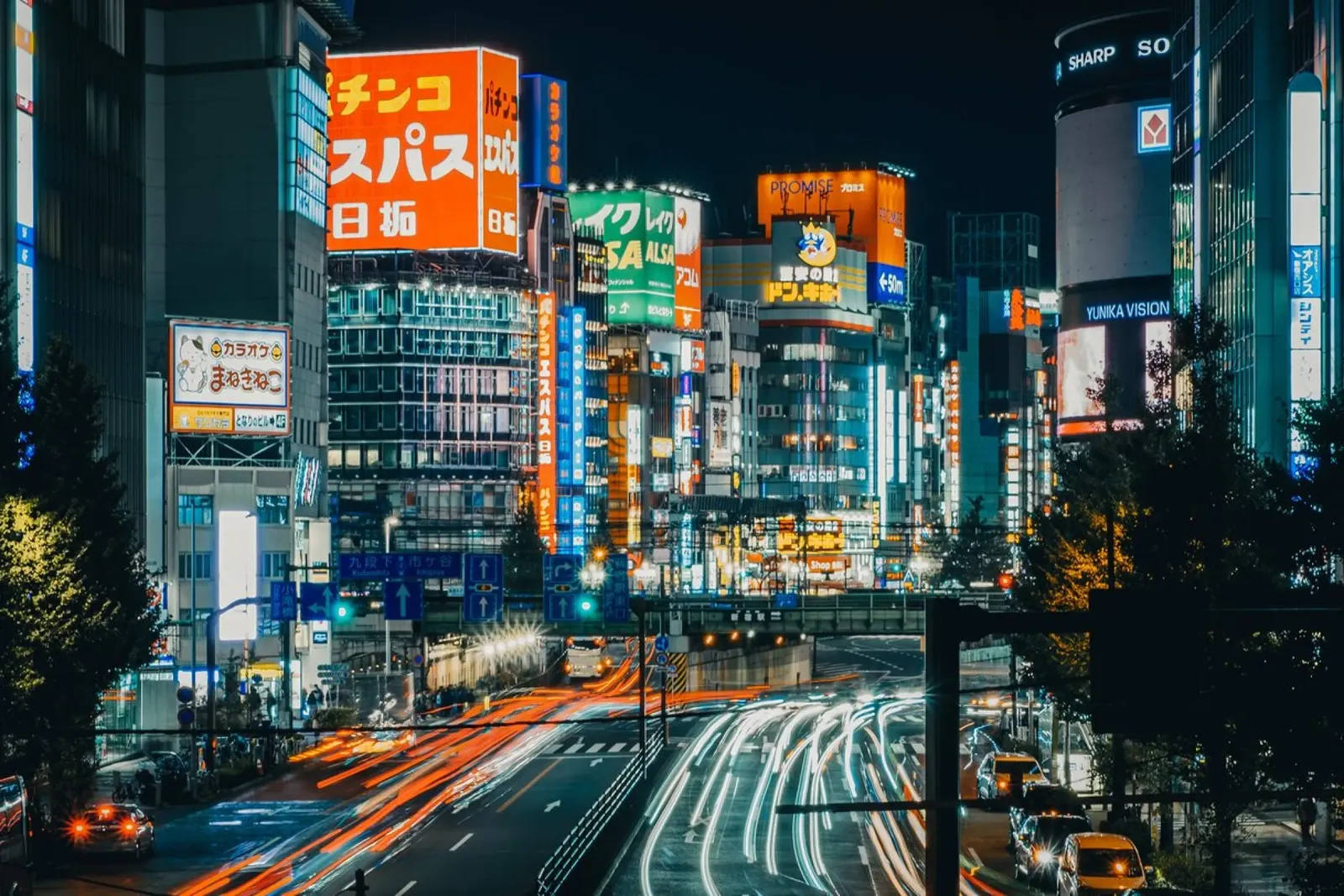 Vista notturna di Tokyo - Shinjuku, Tokyo poster da Marcel Bisig