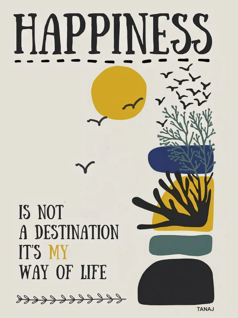 My Happiness poster with wooden frame by 20 Farben