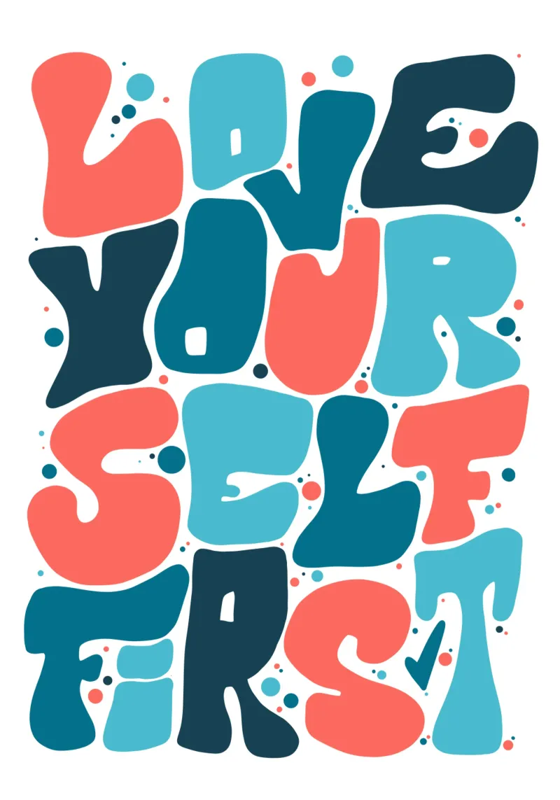 Love Yourself First poster con telaio in plastica da LIMITED EDITION LETTERS