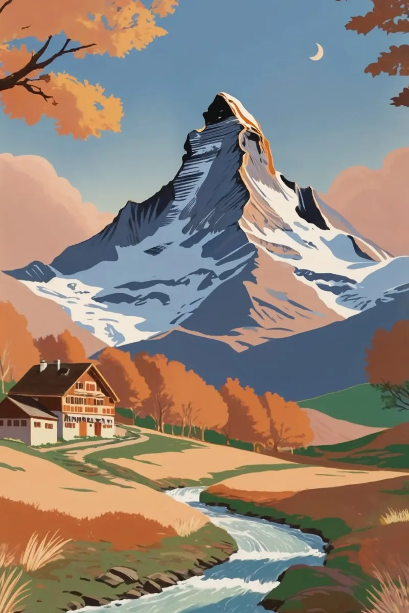 Matterhorn: Autumn magic | Work 3 canvas with Floater frame by AlbertKlee