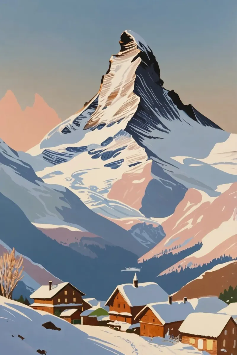 Cervino: Sogno d'inverno | Opera 1 poster con telaio in alluminio da AlbertKlee