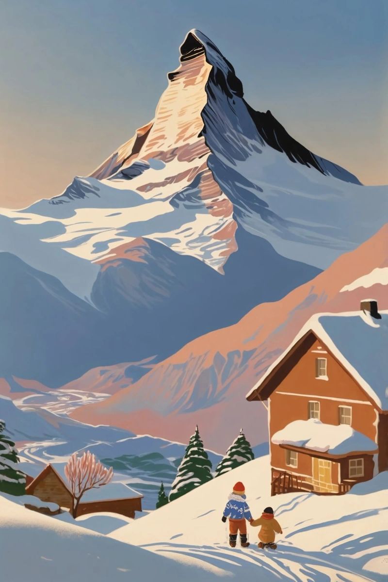 Matterhorn: Winterzauber | Werk 2 Poster von AlbertKlee