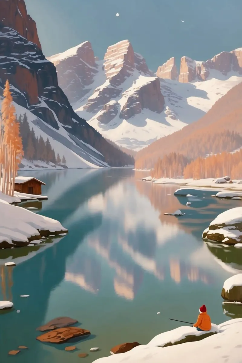 Pragser Wildsee: silenzio invernale | Werk 1 carta hahnemühle da AlbertKlee
