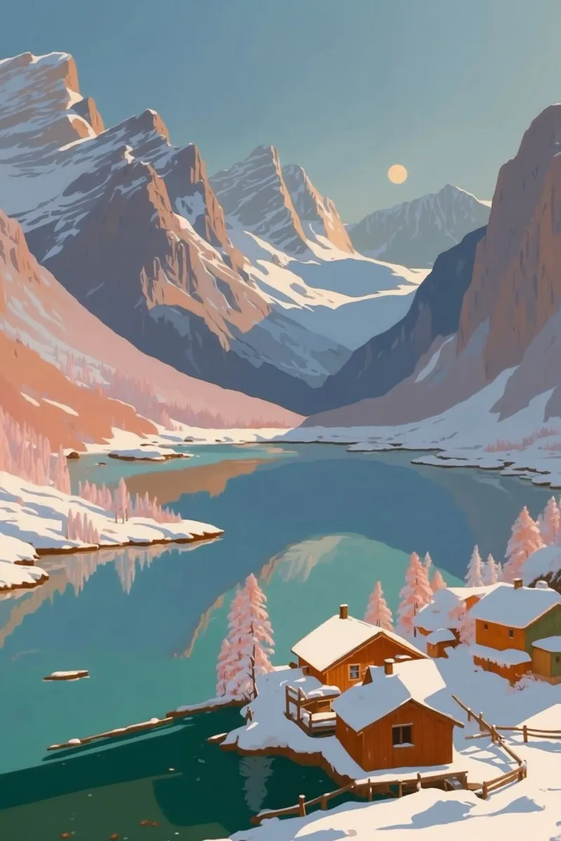 Pragser Wildsee: Magia d'inverno | Werk 3 alluminio dibond da AlbertKlee