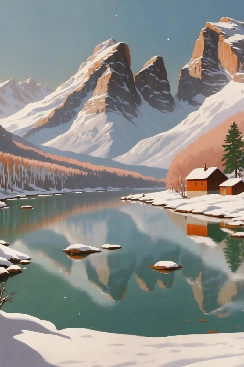 Pragser Wildsee: silenzio invernale | Werk 5 carta hahnemühle da AlbertKlee