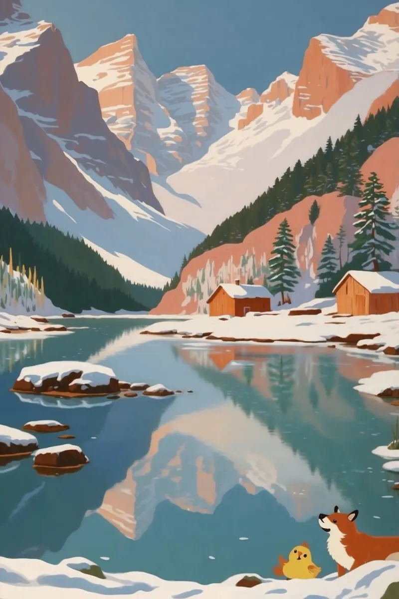 Pragser Wildsee: magia d'inverno | Werk 7 carta hahnemühle da AlbertKlee