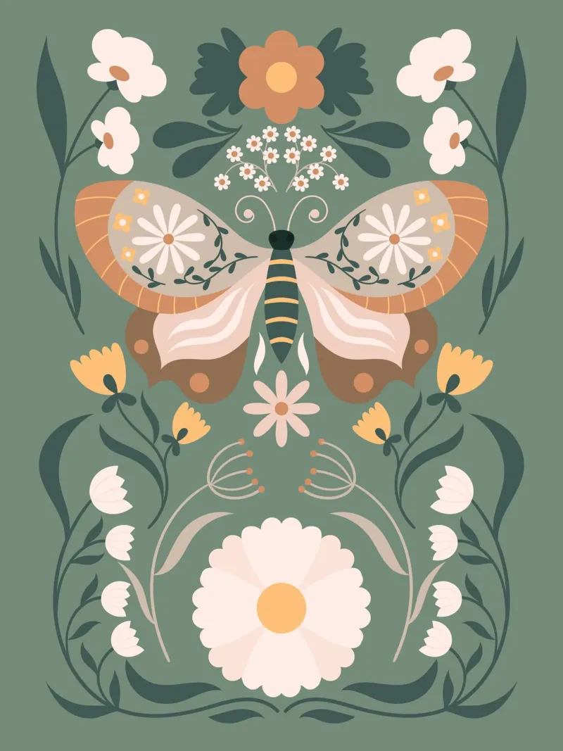 Scandinavian Folk Art carta hahnemühle da Artsy Bessy