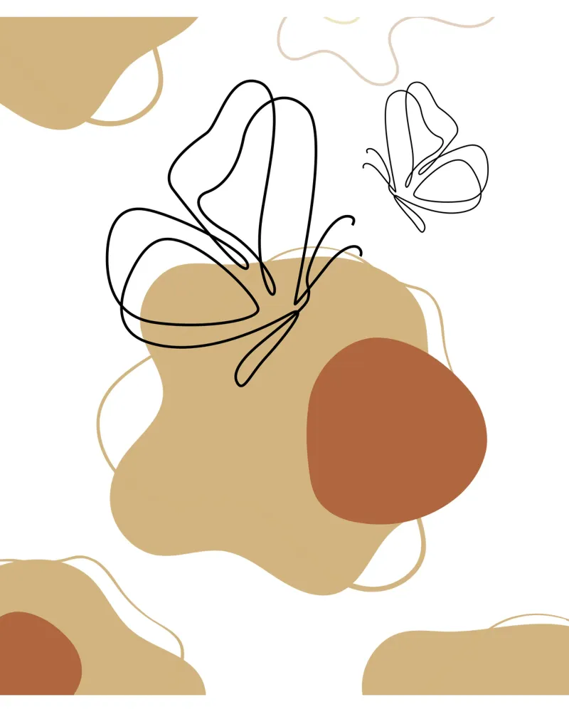 Minimalistischer Schmetterling Poster mit Holzrahmen von YSV MINIMALIST