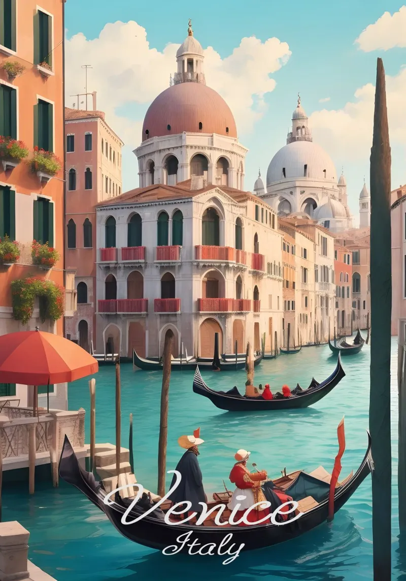 Scena del canale di Venezia carta hahnemühle da Charnwood Prints