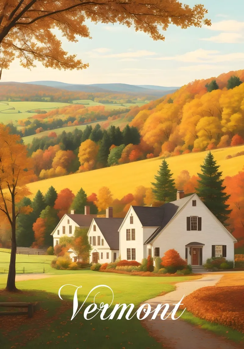 Il Vermont in autunno poster da Charnwood Prints
