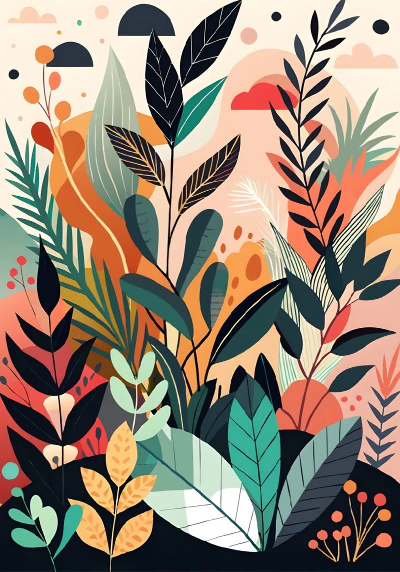 Vibrant Tropical Garden poster with plastic frame by Artistic-shop