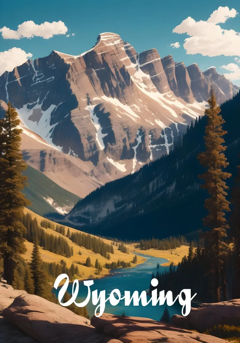 Wyoming in de wildernis canvas met Baklijst van Charnwood Prints