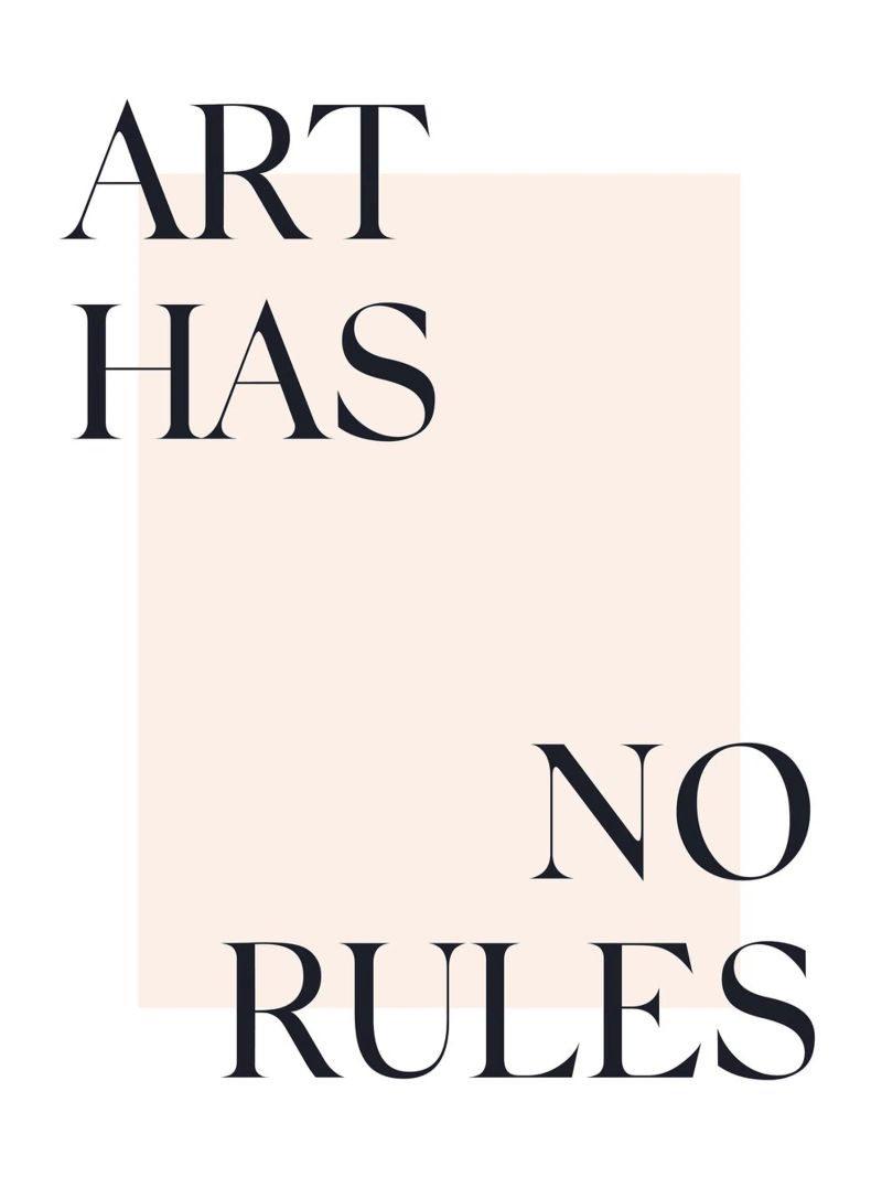 L'arte non ha regole - Design tipografico minimalista plexiglass da Whole©