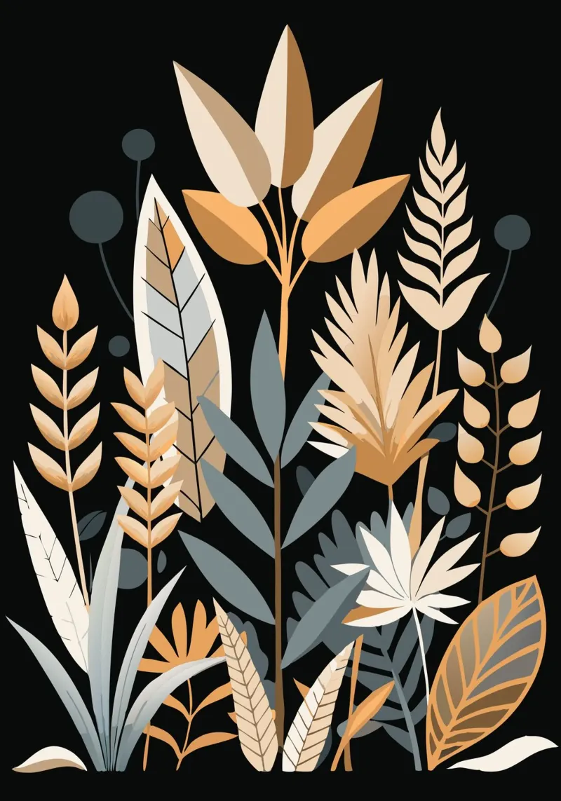 Astratto botanico autunnale carta hahnemühle da Artistic-shop
