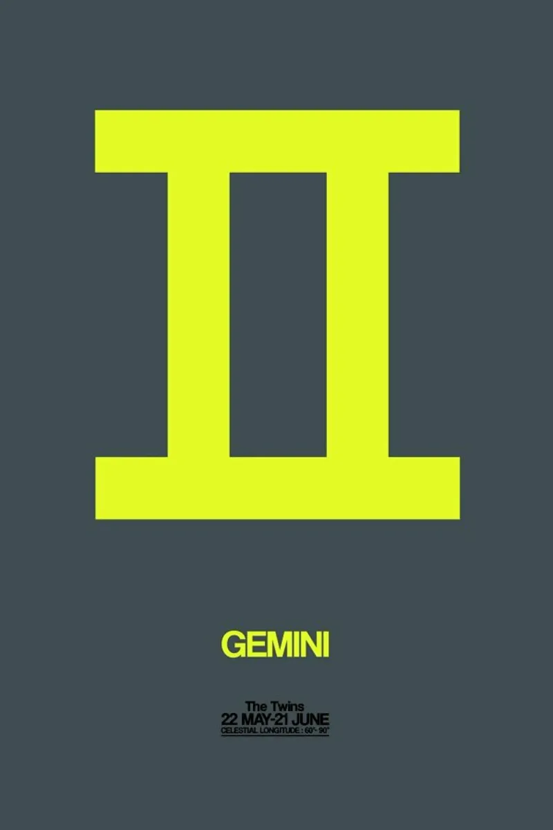 Gemini Zodiac Sign Yellow pellicola backlit da Naxart