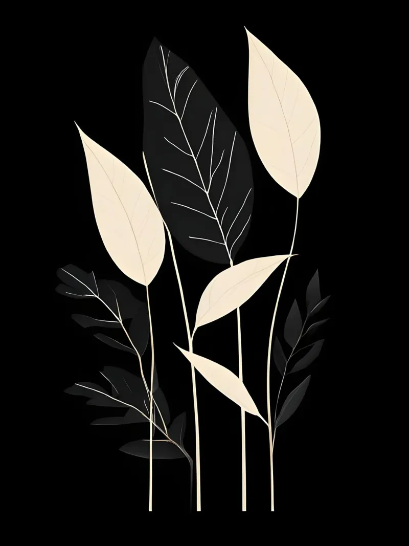 Foglie botaniche minimaliste pellicola backlit da Artistic-shop