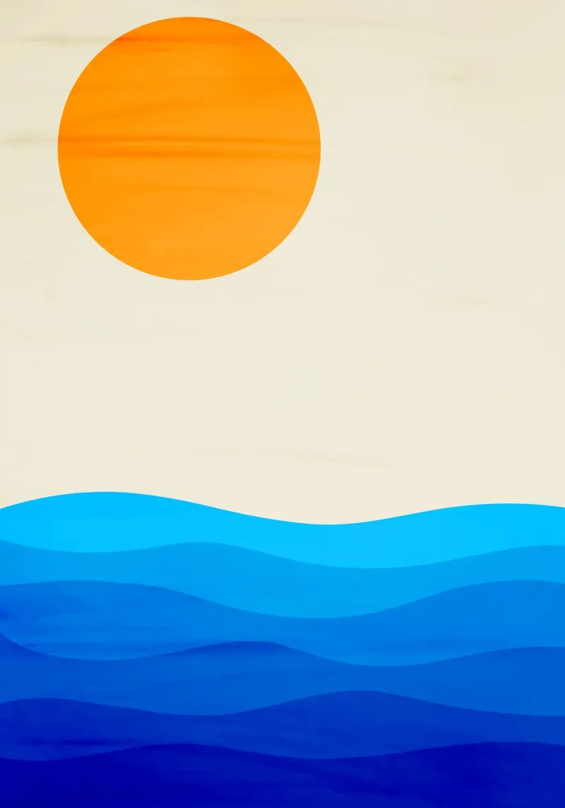 minimalist ocean landscape pellicola backlit da edsonramosart