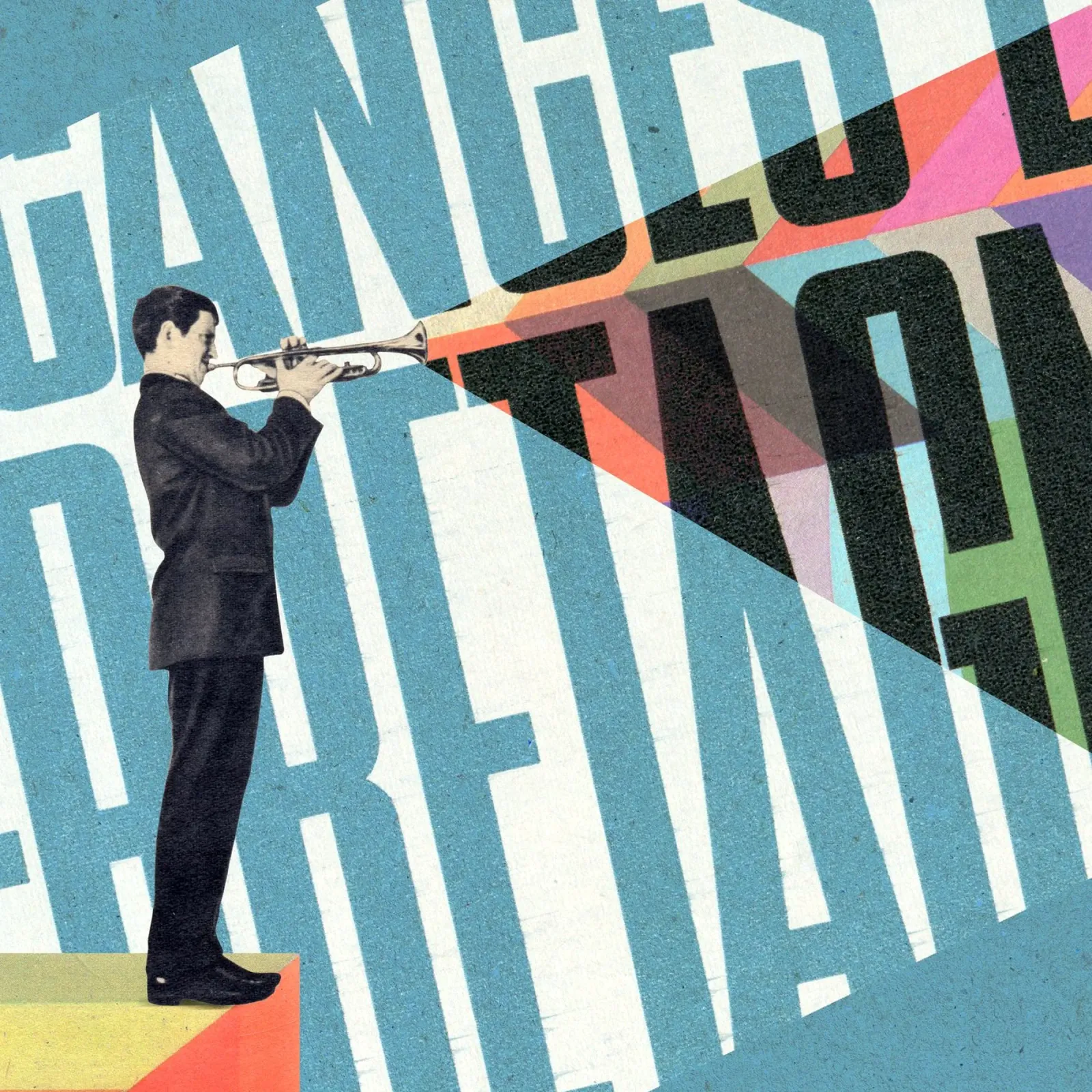 Big bad trumpet player poster con telaio in legno da Sammy Slabbinck