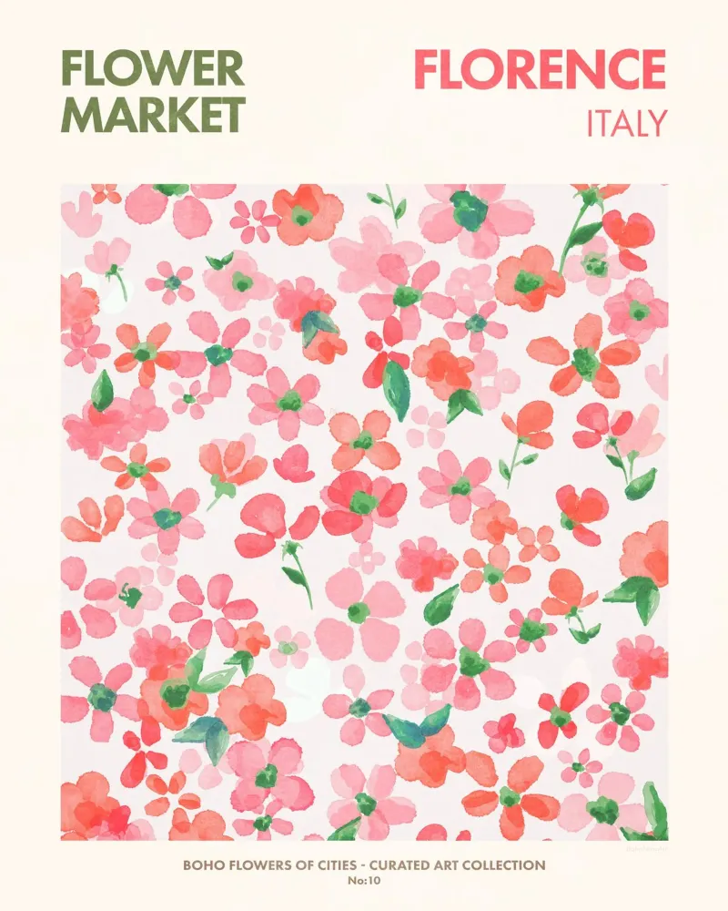 Firenze - Mercato dei fiori poster da Emel Tunaboylu