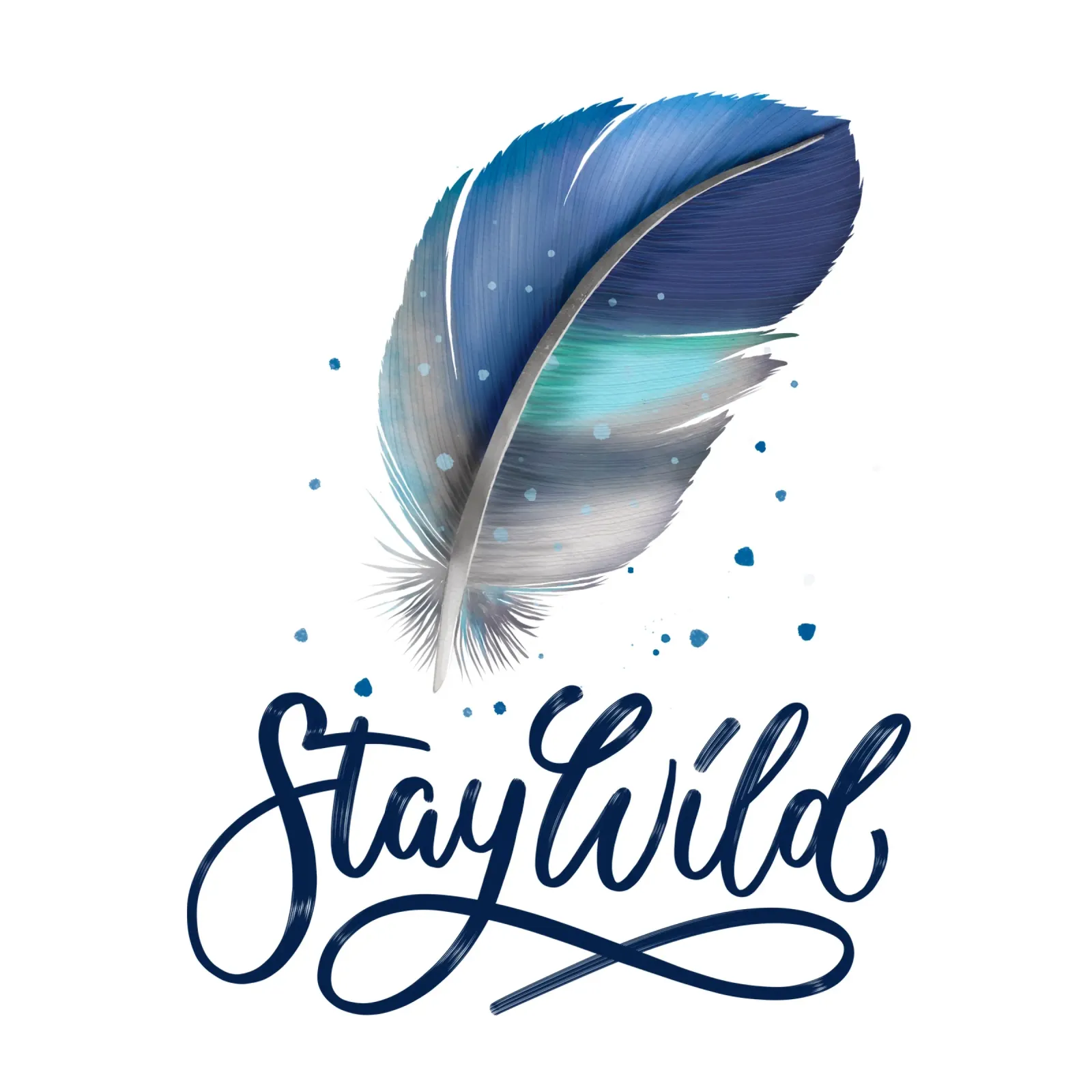 Feder. Stay Wild. Calligrafia a pennello poster con telaio in plastica da CalliLetters