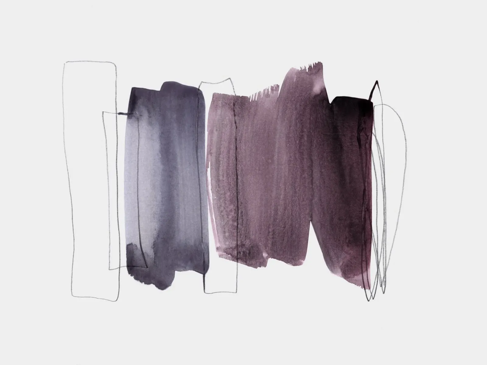 minimalism gestural marks plum burgundy carta hahnemühle da IRIS LEHNHARDT FINE ART