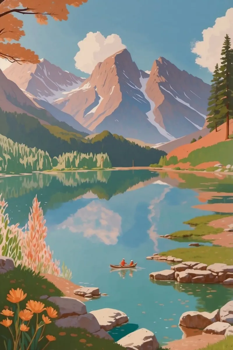 Pragser Wildsee: Gentle mirror of nature | Werk 7 canvas with Floater frame by AlbertKlee