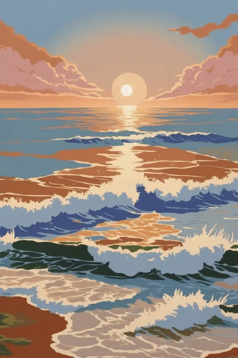 Texel: Zeemagie bij zonsondergang | Werk 2 canvas met Baklijst van AlbertKlee