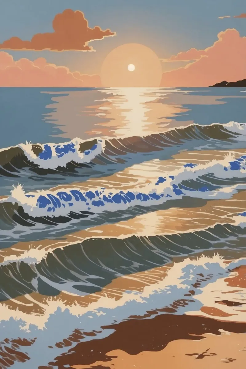 Texel: Meeresrauschen im Sonnenuntergang Acryl-Glas von AlbertKlee