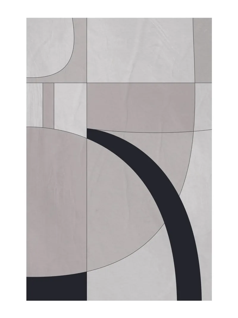Geometric elegance - minimalist art in soft tones canvas with Floater frame by Whole©