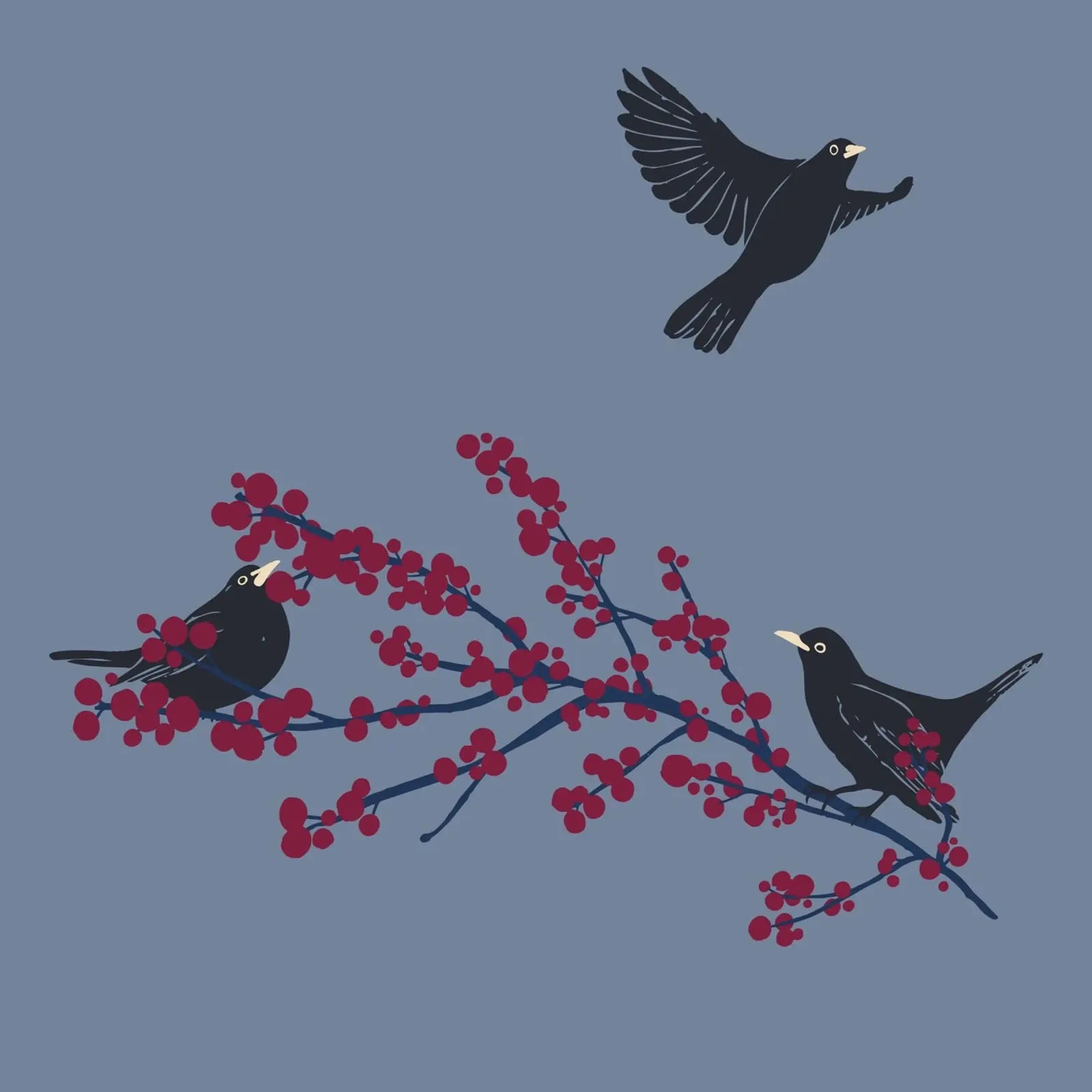 Autumn Birds carta hahnemühle da modeern