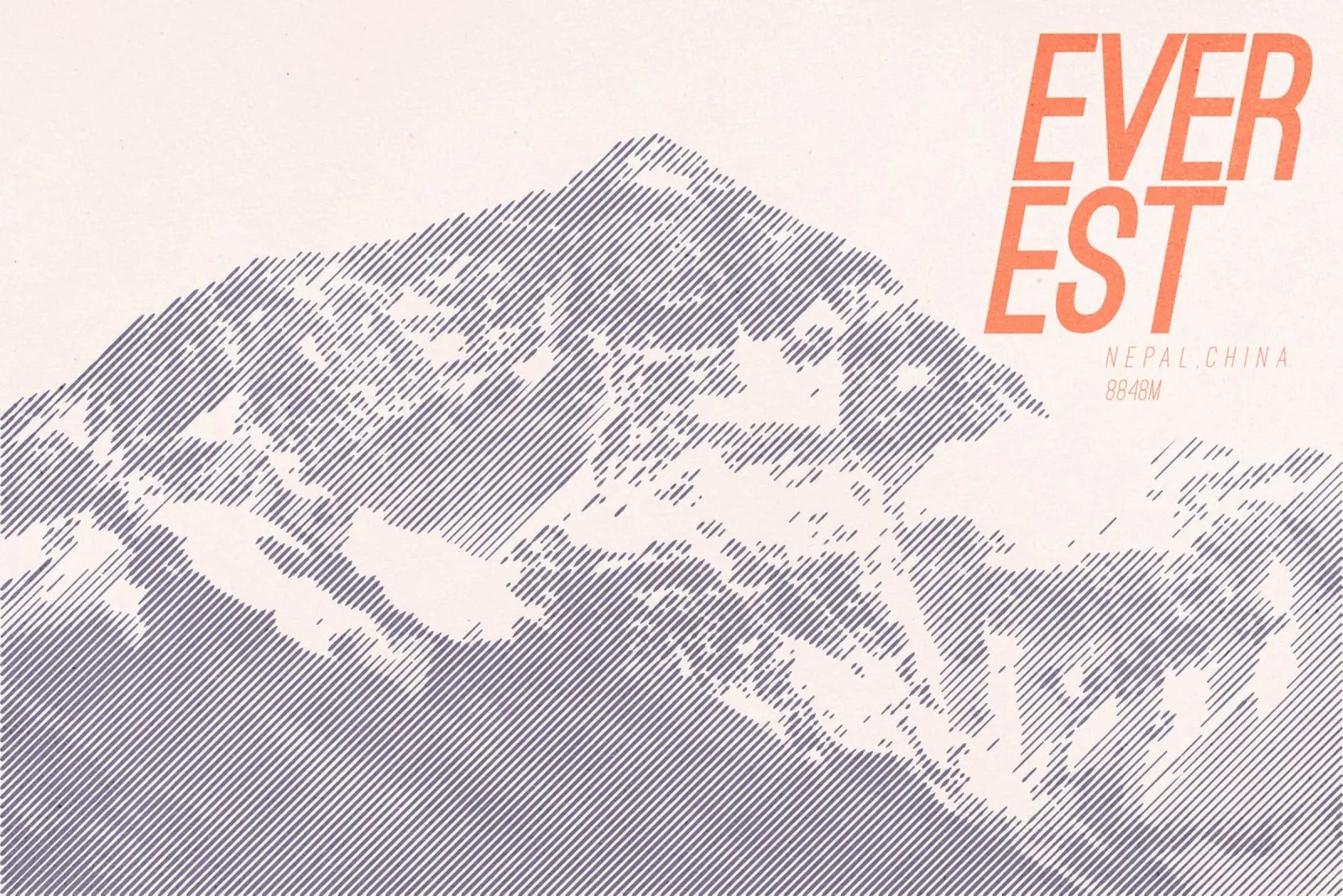 Il Monte Everest: illustrazione artistica della montagna più alta poster con telaio in alluminio da MOOODZART