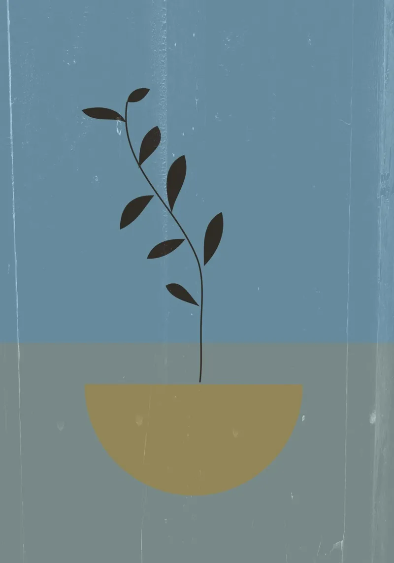 Minimal garden poster with wooden frame by LaylaOzHome