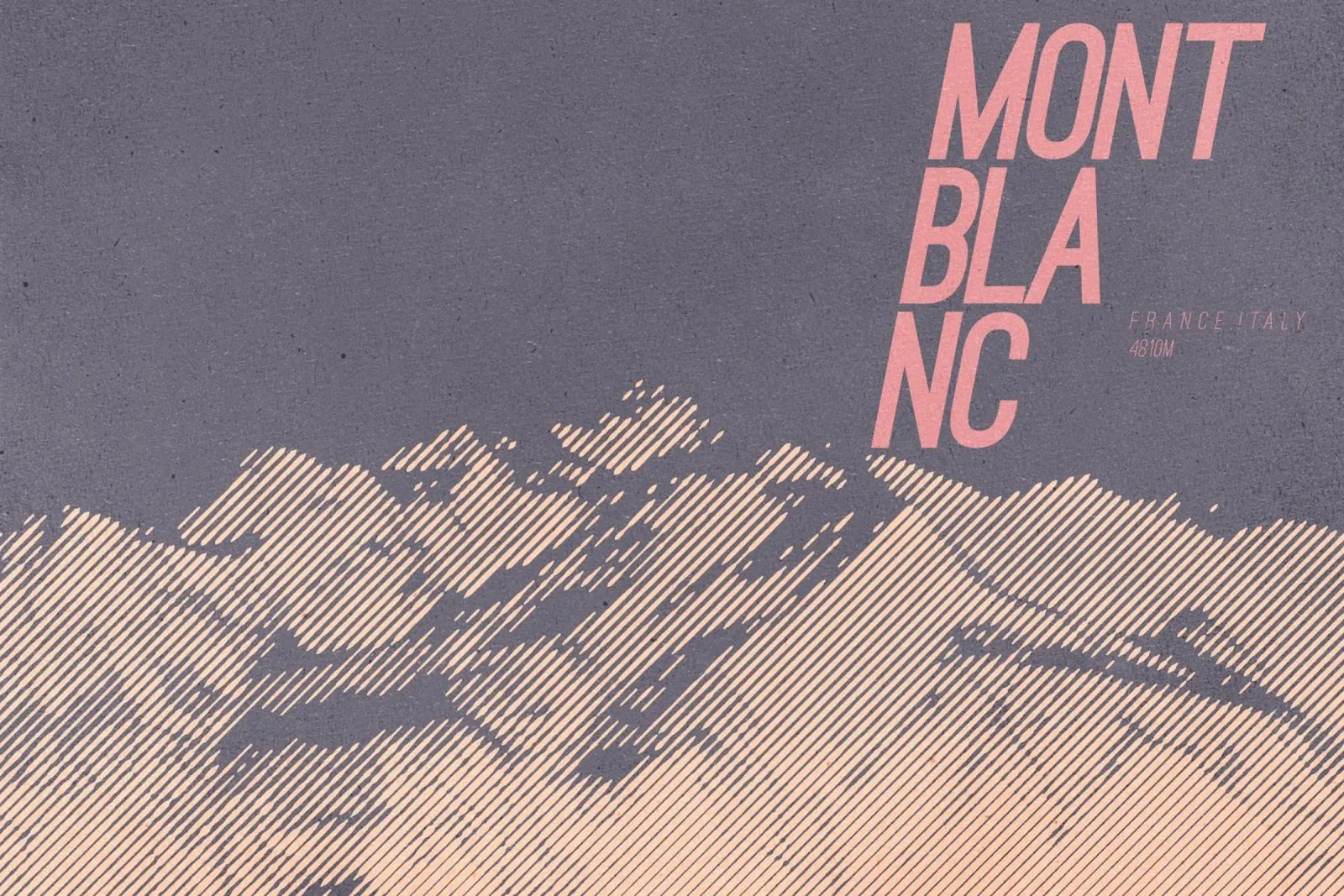 Il Monte Bianco: illustrazione artistica della più alta vetta alpina poster con telaio in plastica da MOOODZART