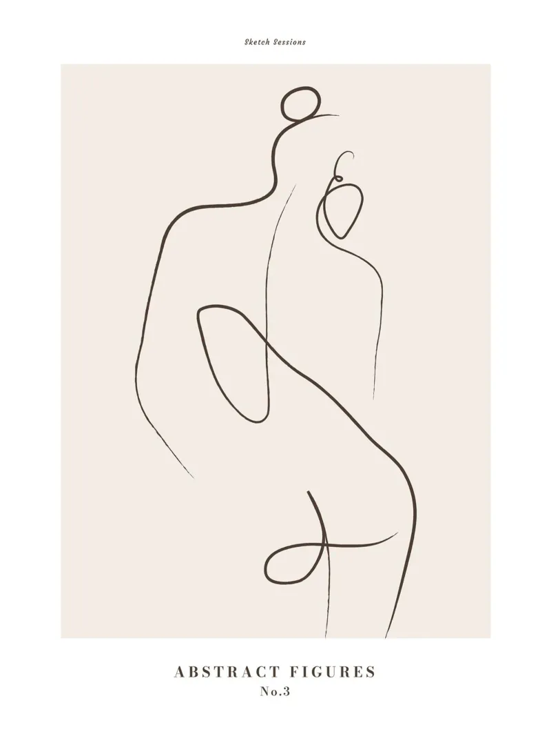 Figure astratte - Line art design minimalista pellicola backlit da Whole©