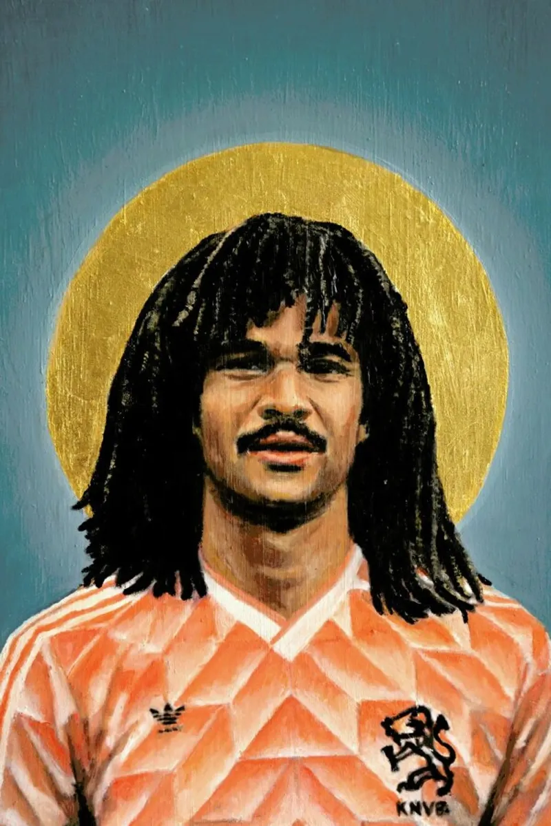 Football Icon - Ruud Gullit poster con telaio in alluminio da David Diehl