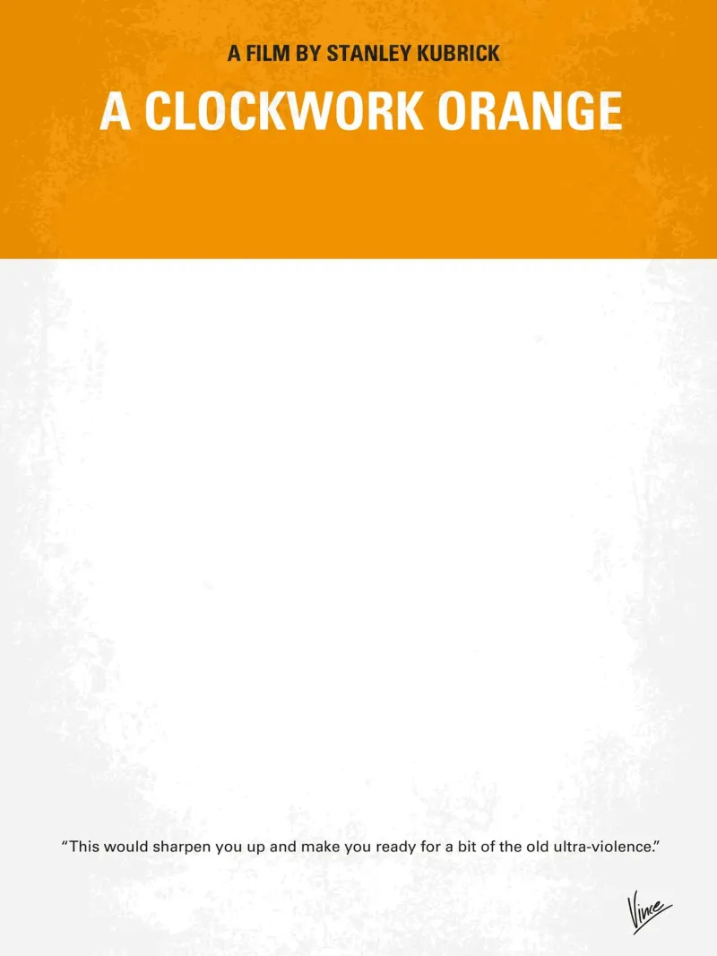 No002 My A Clockwork Orange minimal movie poster-JU alluminio dibond da Chungkong
