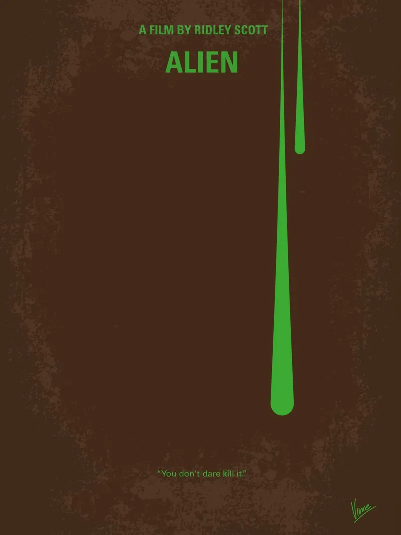 No004 My Alien minimal movie poster Hahnemühle von Chungkong