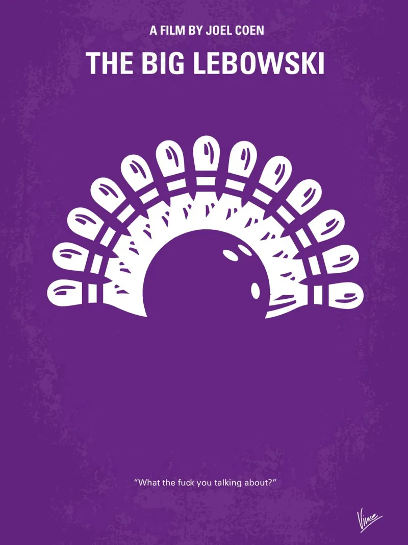 No010 My Big Lebowski minimal movie poster carta hahnemühle da Chungkong