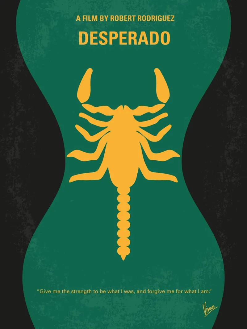 No021 My Desperado minimal movie poster poster con telaio in alluminio da Chungkong
