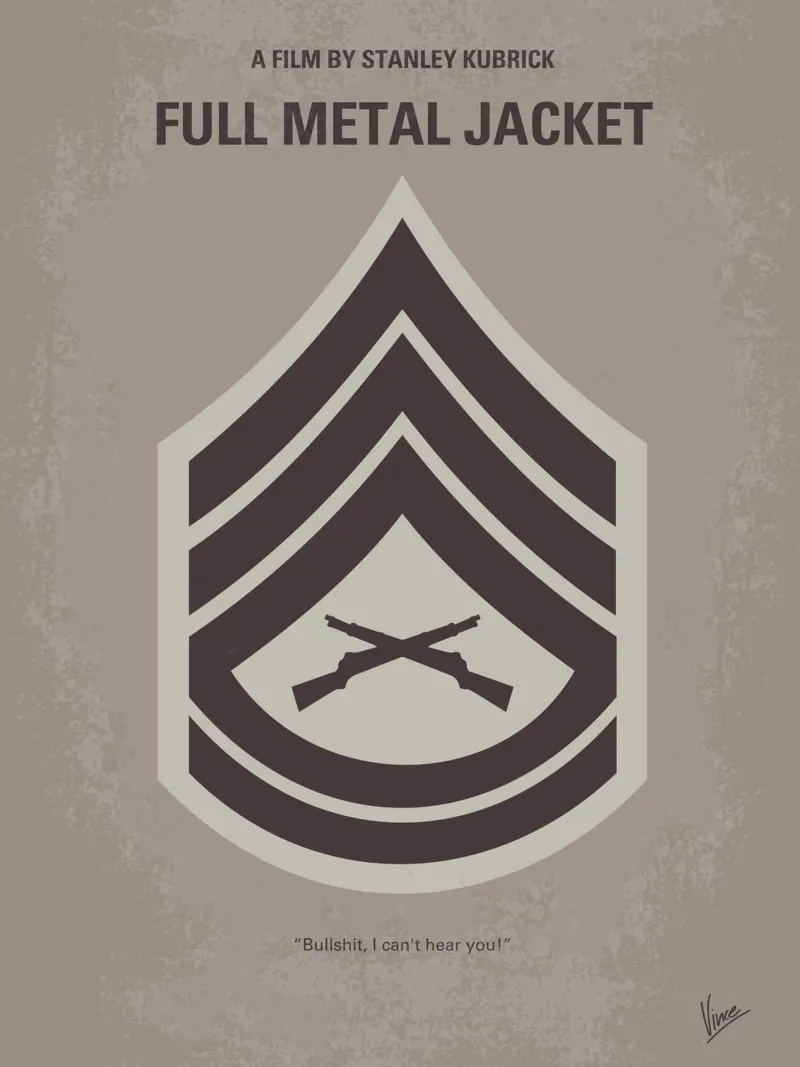 No030 My Full Metal Jacket minimal movie poster alluminio dibond da Chungkong