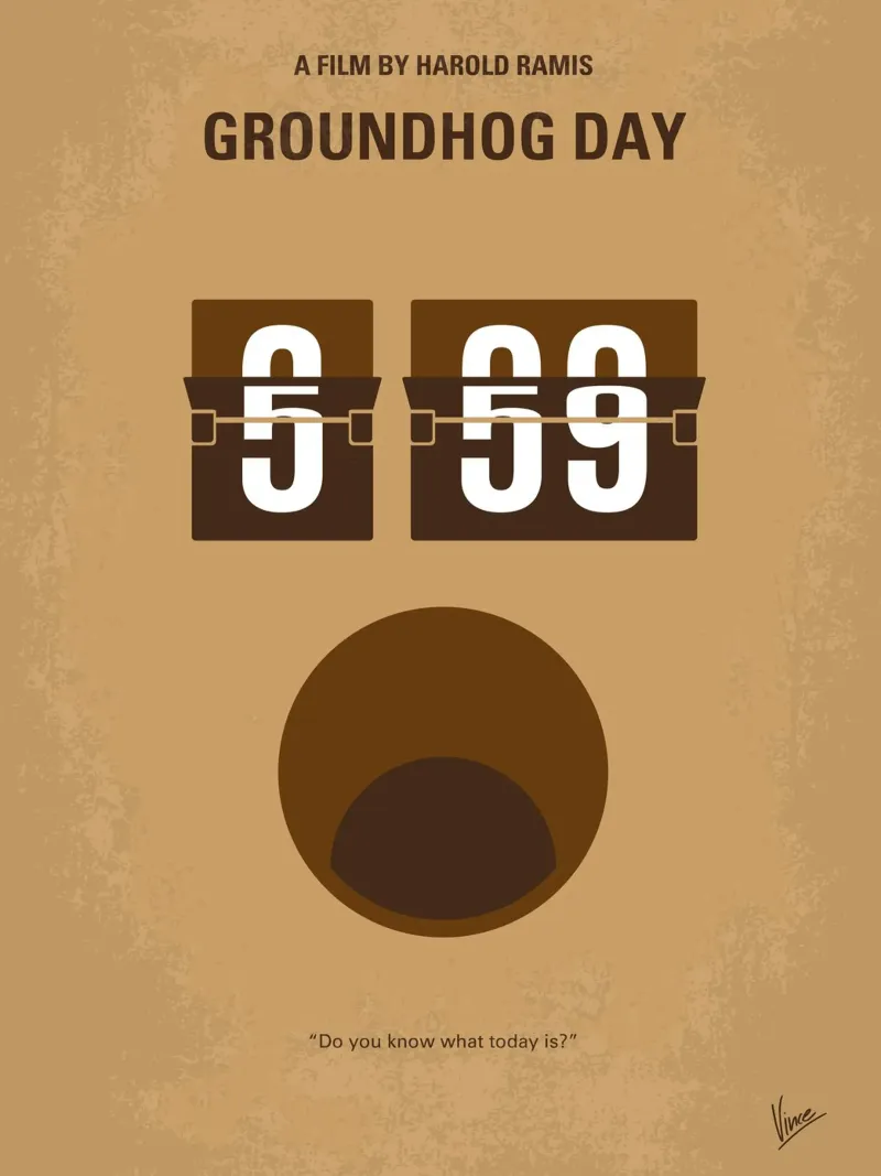 No031 My Groundhog minimal movie poster poster con telaio in plastica da Chungkong